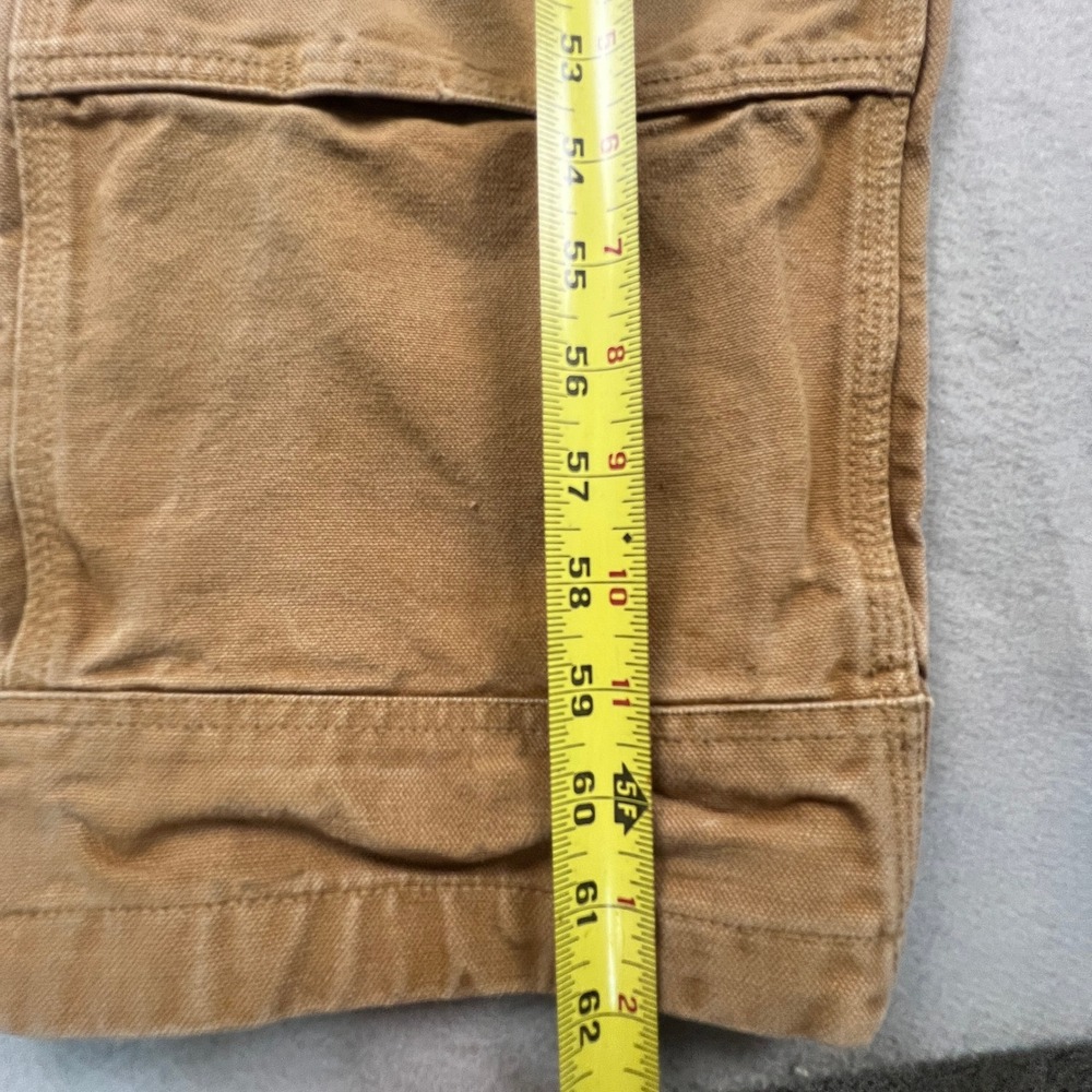 Carhartt Overalls Mens 38x32 Brown Duck Canvas Relaxed Fit R01-M Workwear Bibs - Picture 5 of 16